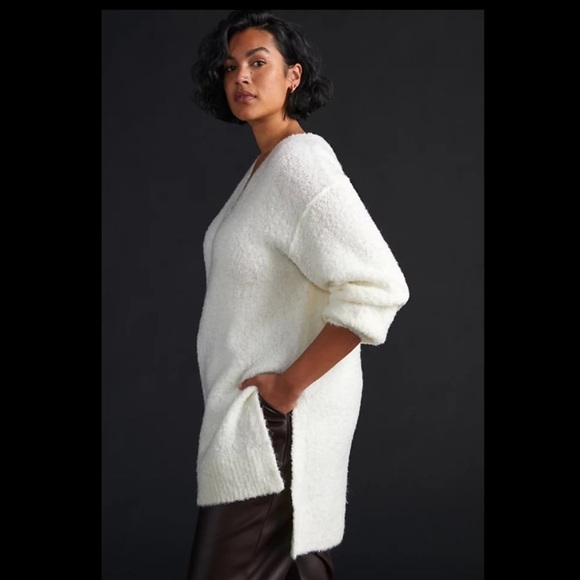 ANTHROPOLOGIE Pilcro Teddy V-Neck Tunic Sweater - Picture 6 of 16